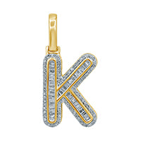 10K Yellow 0.44- 0.49Ct D-Baguette Initial K