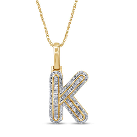 10K Yellow 0.44- 0.49Ct D-Baguette Initial K