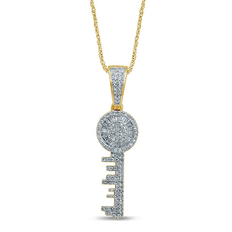 10K Yellow 0.38- 0.39 Ct D- Charm Key (Chains Sold Separately)