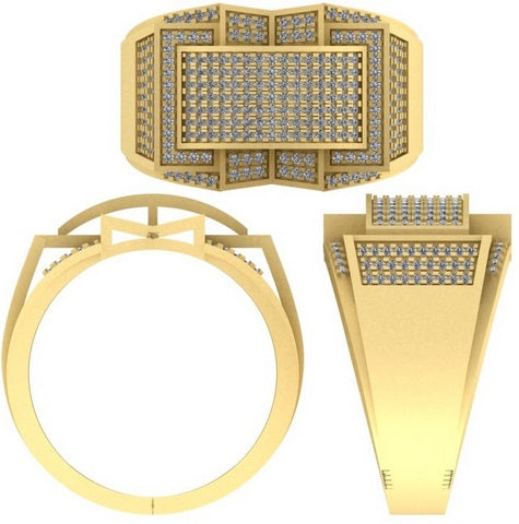 10K Yellow 0.66- 0.79Ct D-Mens Micropave Rings