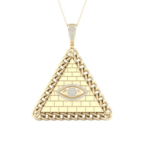 10K Yellowspl Price 0.20Ct D-Charm Egyptian Pyramid (Chains Sold Separately)