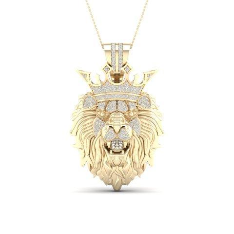 10K Yellow 0.50Ct D-Lion Head
