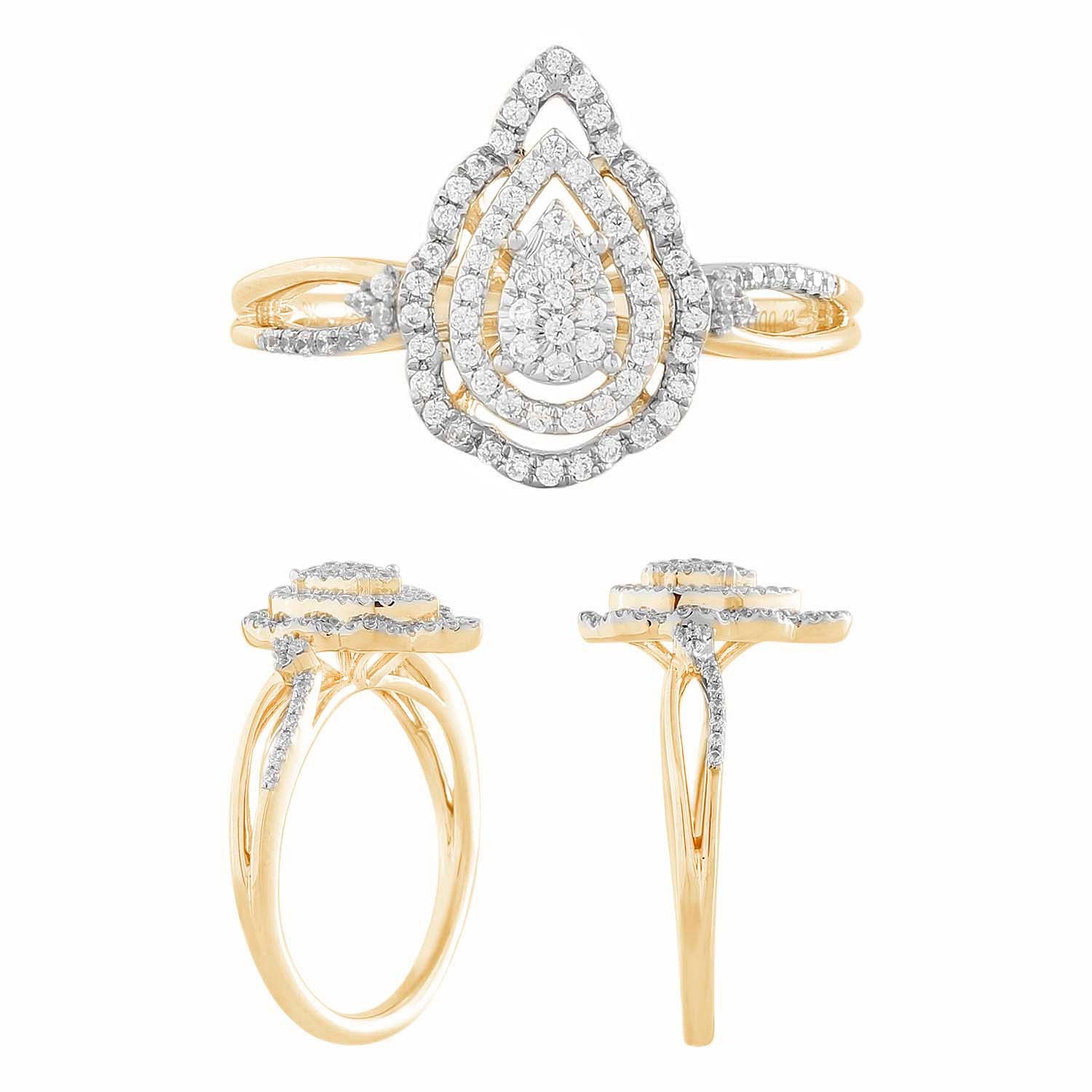 10K Yellow 0.32- 0.35Ct D-Ladies Rings