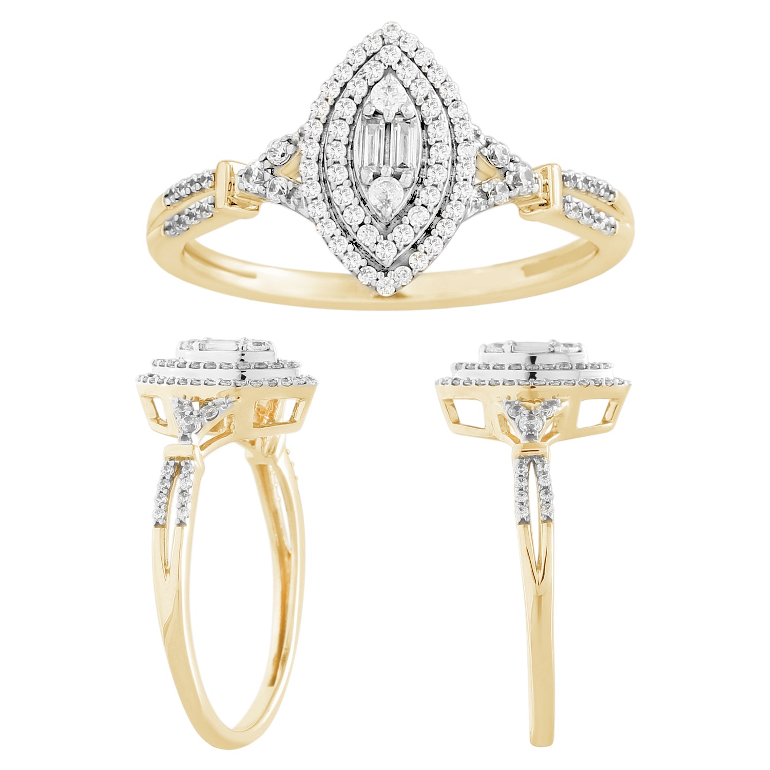 10K Yellow 0.32-0.35Ct D-Ladies Rings