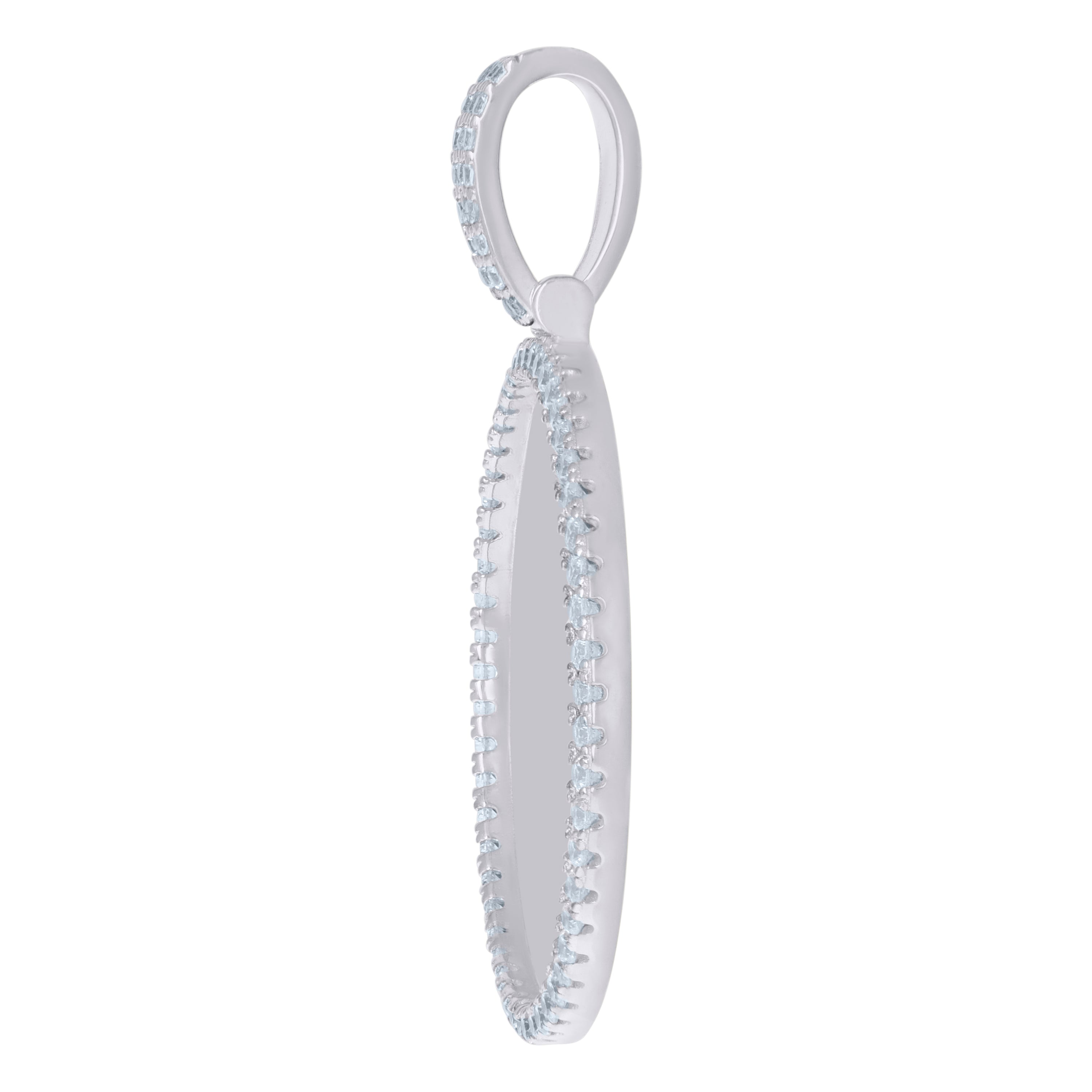 925 Sterling Silver Mens Cubic-Zirconia Picture Frame Charm Pendant