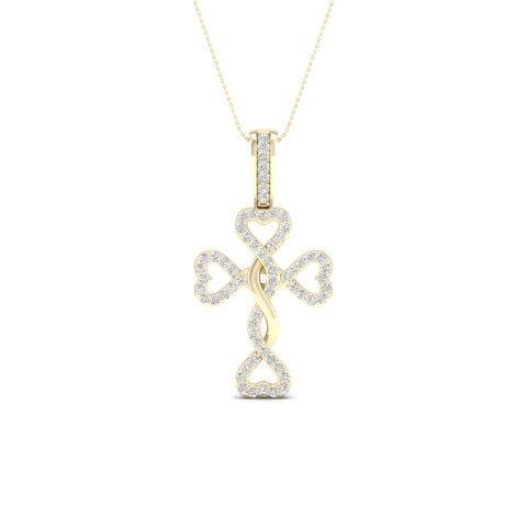 10K Yellow 0.15Ct D-Cross Charms