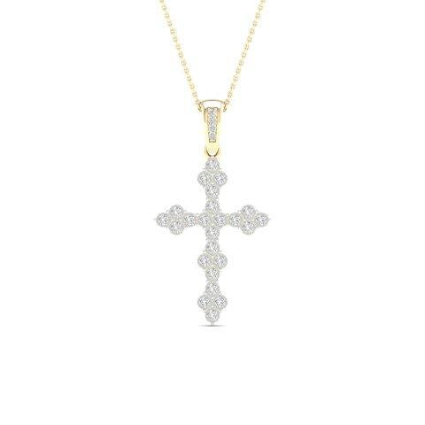 10K Yellow 0.06Ct D-Cross Charm (Chains Sold Separately)