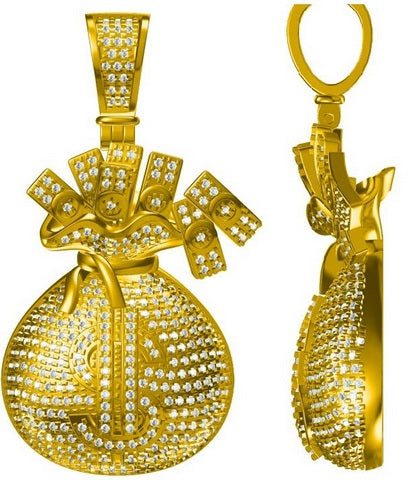 10K Yellow 0.93- 1.00Ct D-Money Bag
