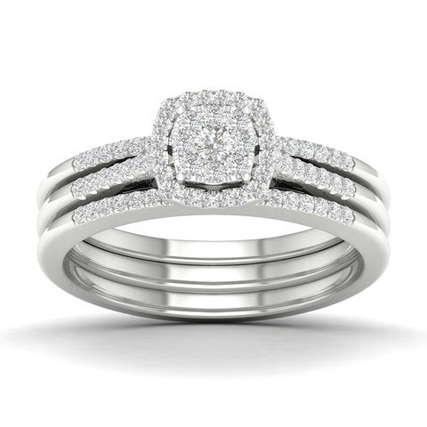 10K White 0.50Ct D-Ladies Rings (2 Bands)