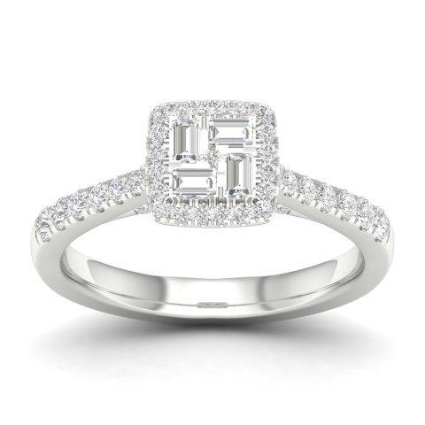 14K White 0.50Ct D-Ladies Rings