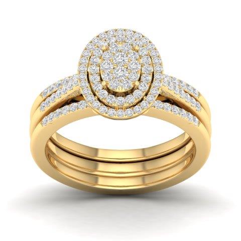 10K Yellow 0.50Ct D-Ladies Rings (2 Bands)