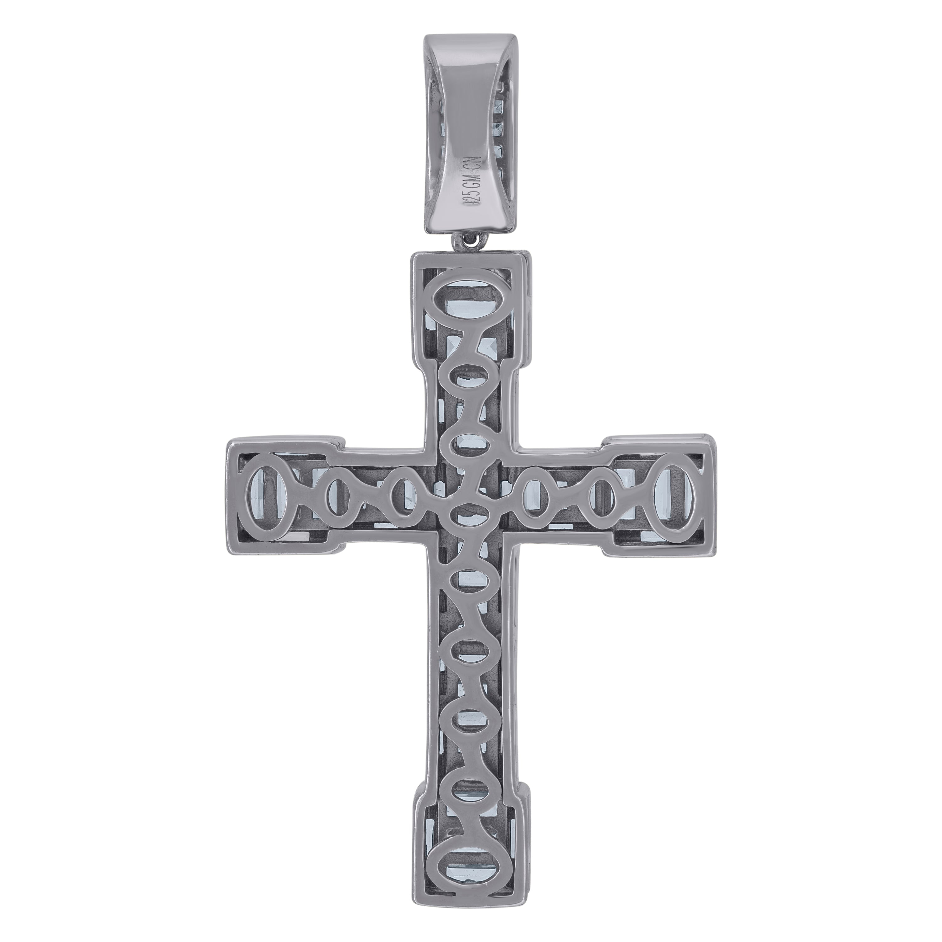 925 Sterling Silver Unisex CZ Cross Religious Charm Pendant