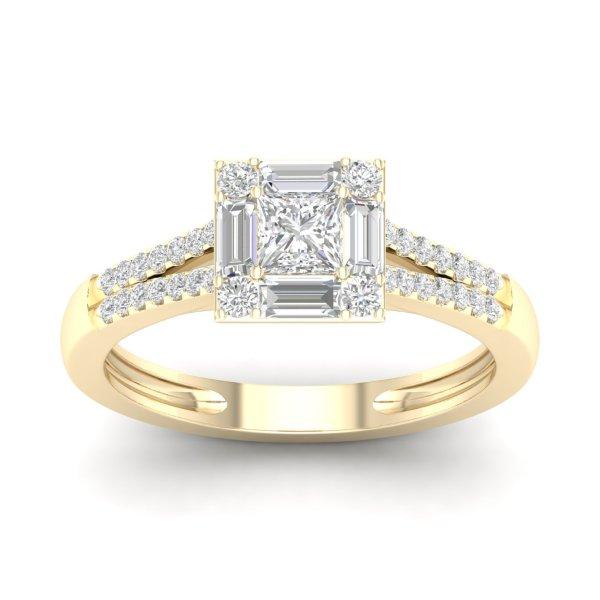 14K Yellow 0.66Ct D-Ladies Rings