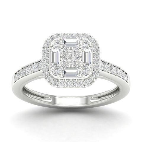14K White 0.50Ct D-Ladies Rings