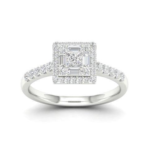 14K White 0.50Ct D-Ladies Rings