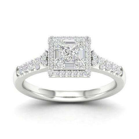 14K White 0.50Ct D-Ladies Rings