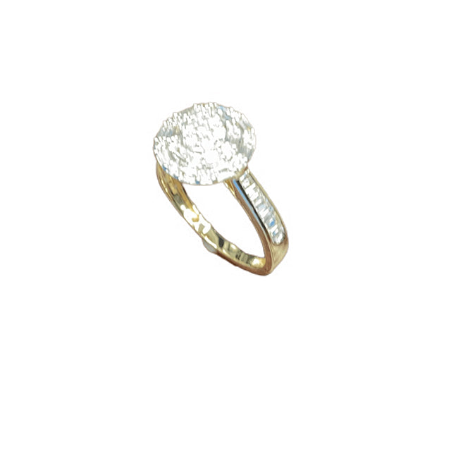 14K Yellow 0.50Ct D-Ladies Baguette Ring