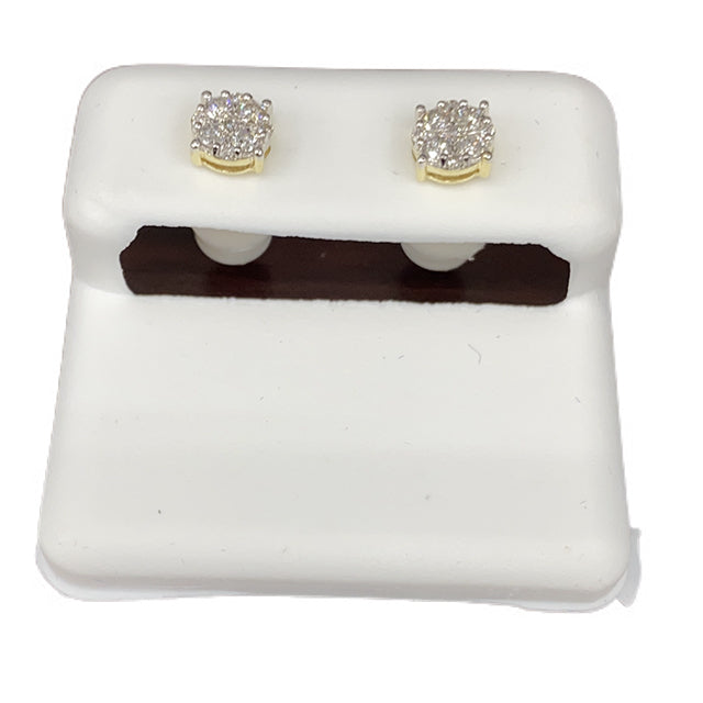 10K Yellow 0.30-0.31 Ct D-King Flower Earrings