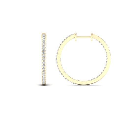 14K Yellow 0.74-0.75Ct D-Earring Hoop