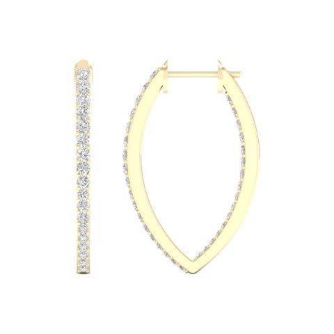 14K Yellowspl Price 0.50Ct D-Earrings Hoops