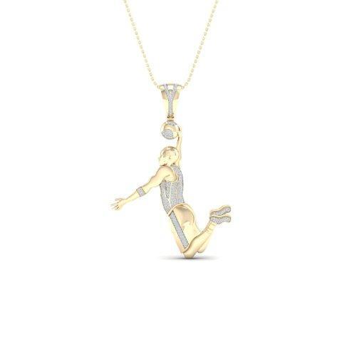 10K Yellow 0.33Ct D-Basketball Player