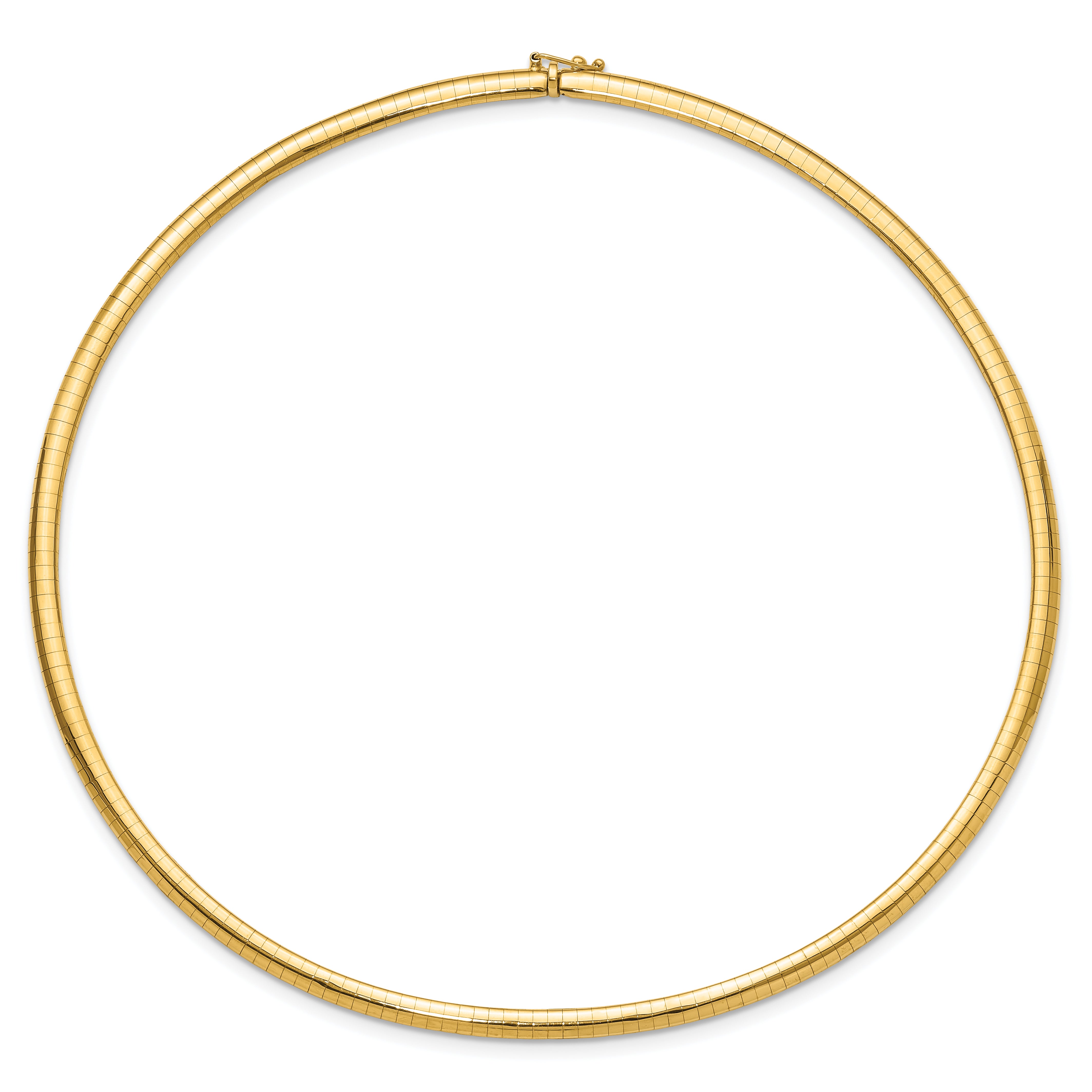 14K 4mm Domed 7 inch Omega Bracelet