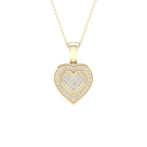 10K Yellow 0.15Ct D-Heart Charm