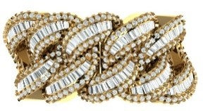 10K Two Tone 1.29-1.39Ct D-Baguette Ring