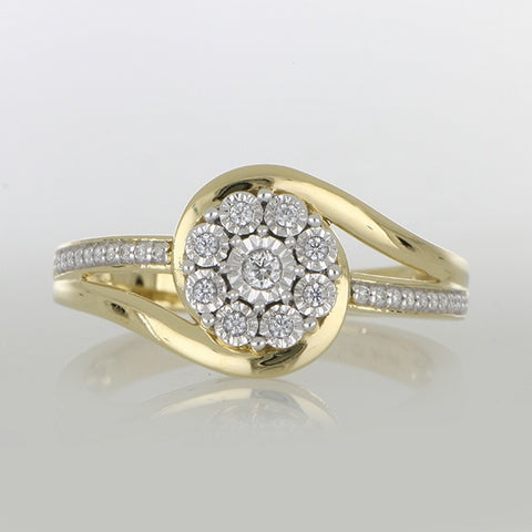 10K Yellow 0.16Ct D-Ladies Rings