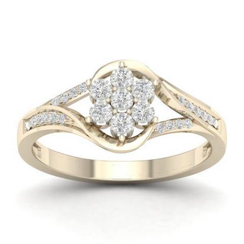 10K Yellow 0.12Ct D-Ladies Rings