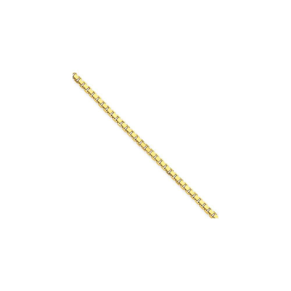 14K 30 Inch 2.5Mm Box With Lobster Clasp Chain