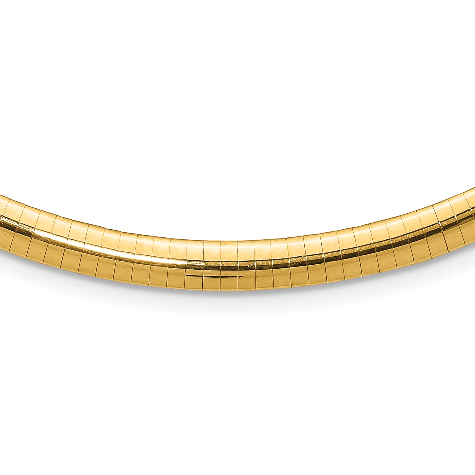 14K 6mm Domed 7in. Omega Bracelet