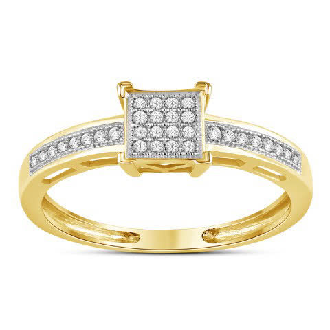 10K Yellow 0.10Ct D-Micropave Rings