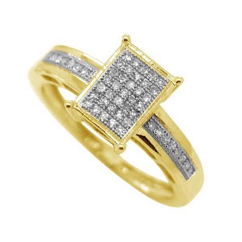 10K Yellow 0.15Ct D-Ladies Micropave Rings