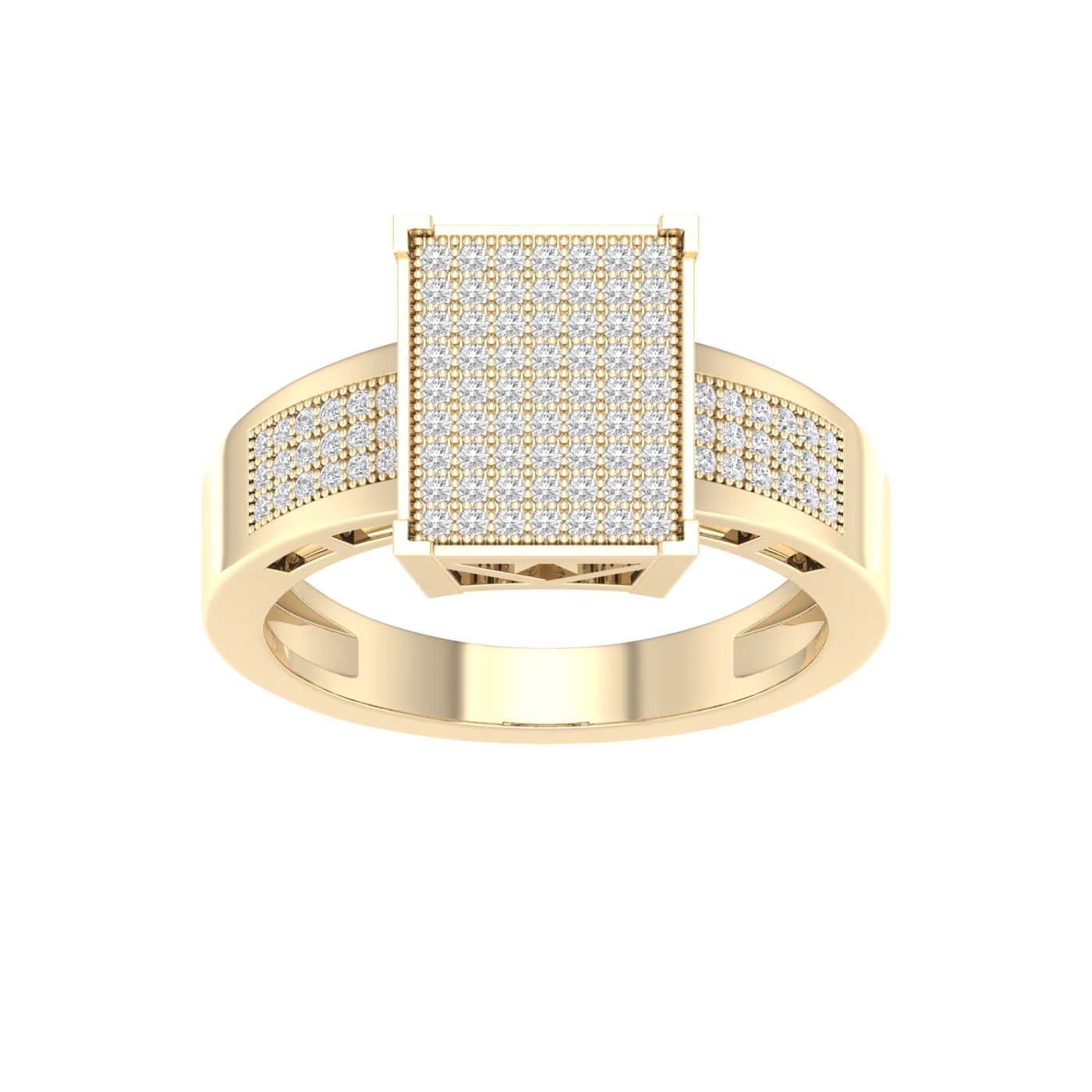10K Yellow 0.30Ct D-Ladies Micropave Rings