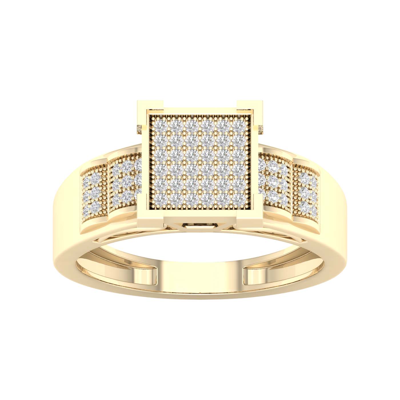 10K Yellow 0.20Ct D-Ladies Micropave Rings