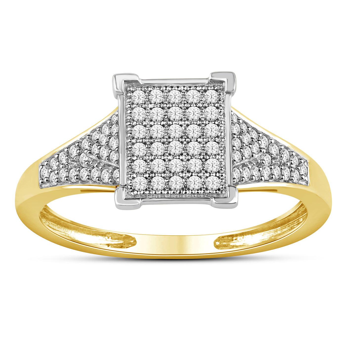 10K Yellow 0.25Ct D-Ladies Micropave Rings