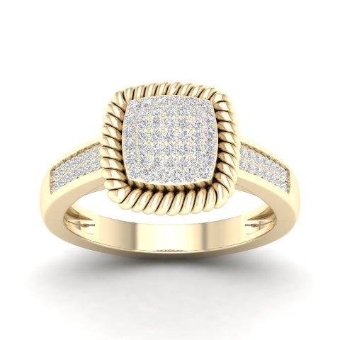 10K Yellow 0.20Ct D-Ladies Micropave Rings