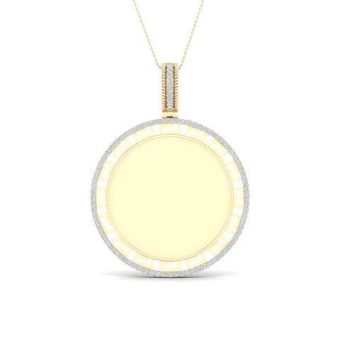 10K Yellow 0.25Ct D-Memory Pendant With Plate