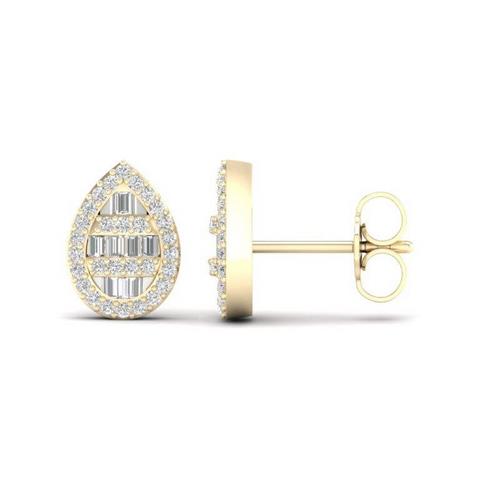 10K Yellowspl Price: 0.33Ct D-Baguette Earrings
