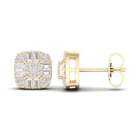 10K Yellowspl Price: 0.33Ct D-Baguette Earrings