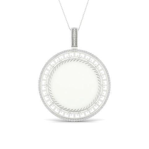 10K Yellow 0.33Ct D-Memory Pendant With Coin Plate (Chains Sold Separately)