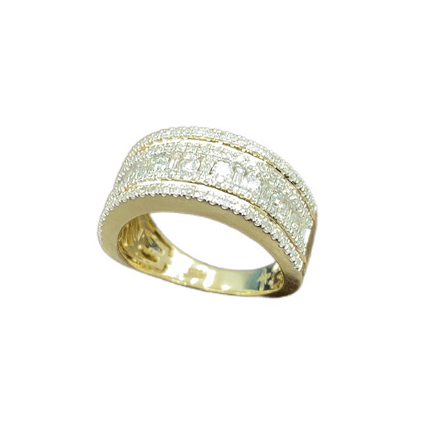 10K Yellow 1.23-1.43Ct D-Mens Bands
