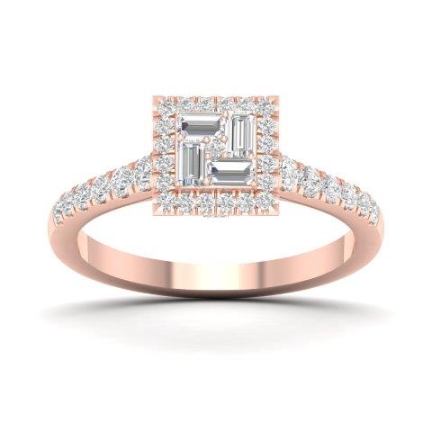 14K Pink 0.50Ct D-Ladies Rings