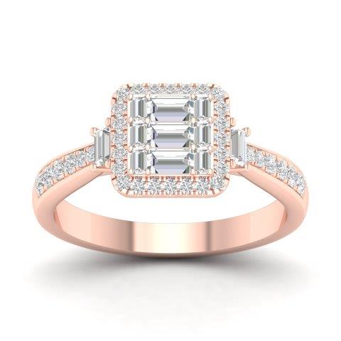 14K Pink 0.50Ct D-Ladies Rings