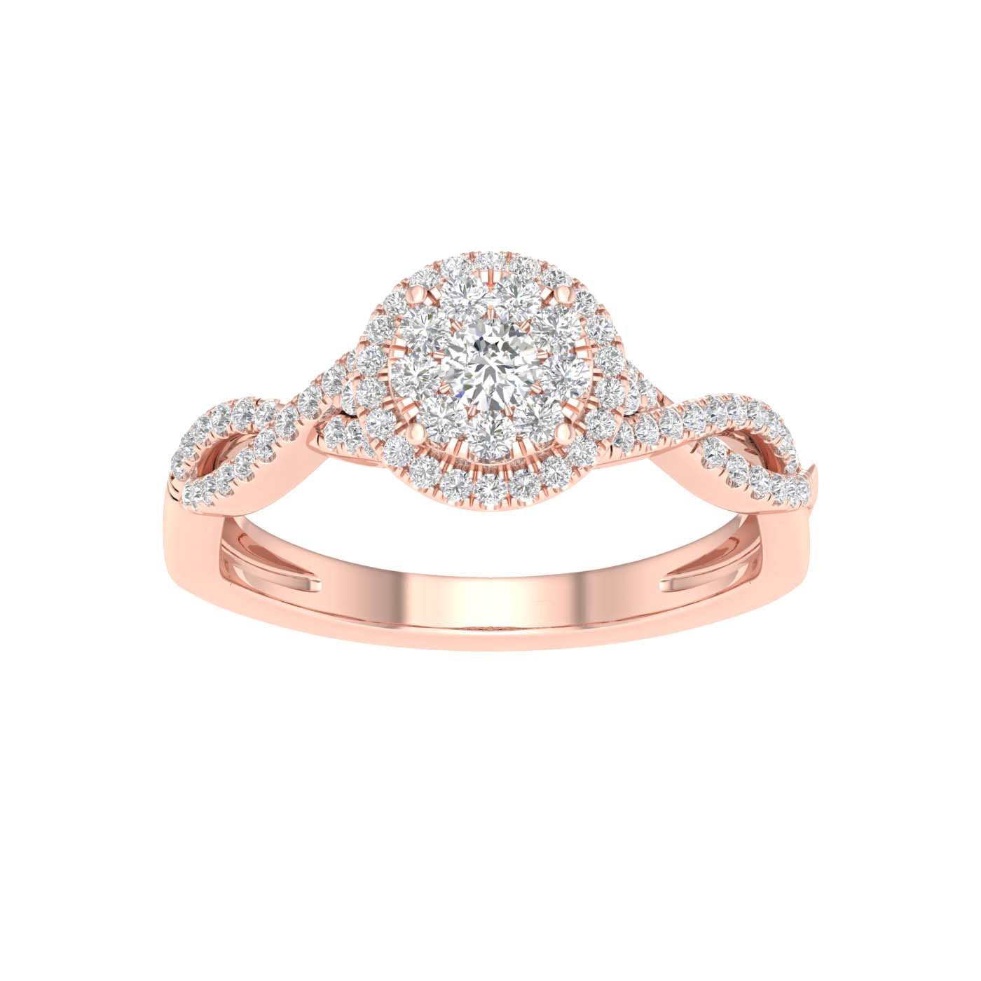 10K Pink 0.46Ct D-Ladies Rings
