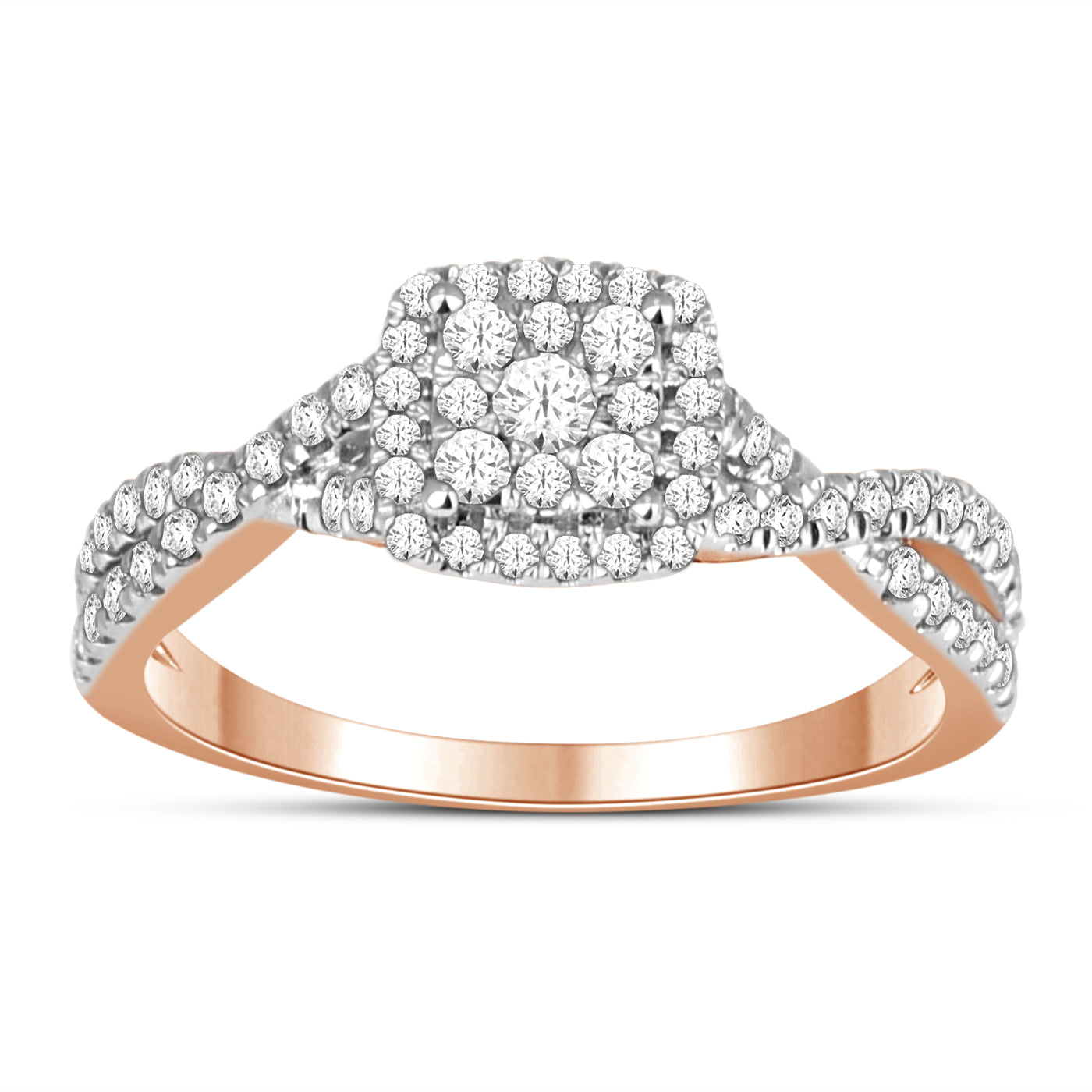 10K Pink 0.50Ct D-Ladies Rings