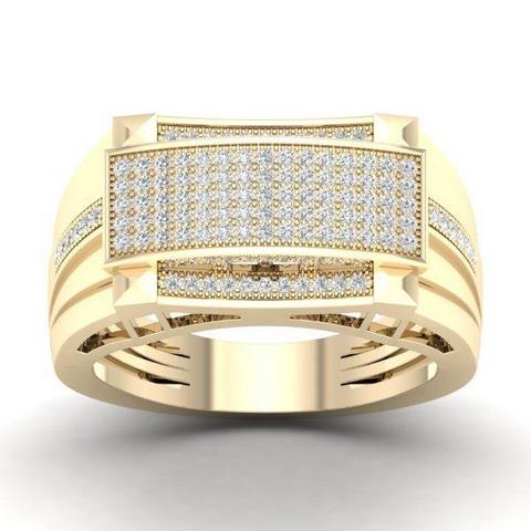 10K Yellow 0.33Ct D-Mens Micropave Rings