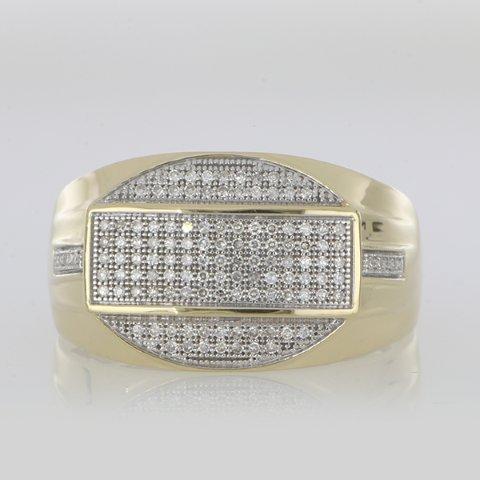 10K Yellow 0.33Ct D-Mens Micropave Rings