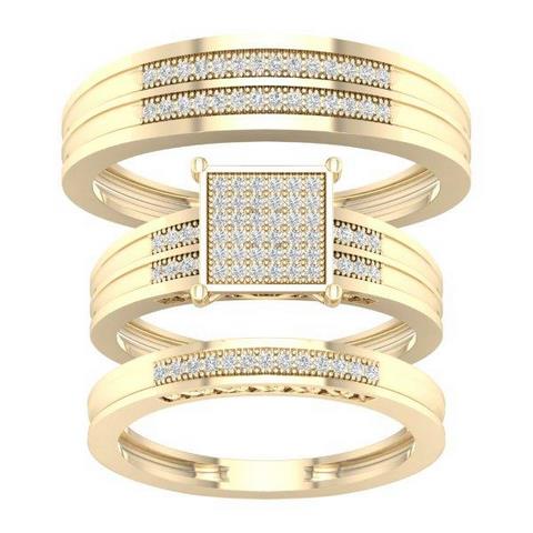 10K Yellow 0.25Ct D-Ladies Micropave Ring